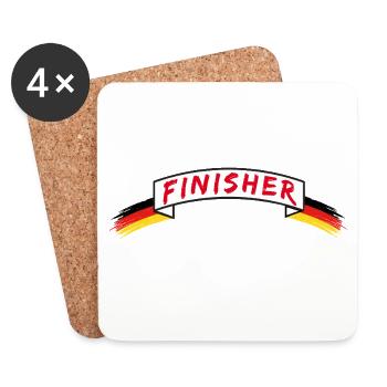 FINISHER RUN Banderole Deutschland Marathon - Untersetzer (4er-Set) - Weiß - Vorne