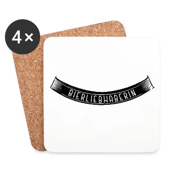 Bierliebhaberin Banderole Bogen unten black - Untersetzer (4er-Set) - Weiß - Vorne