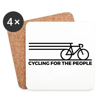 Cyclisme pour le peuple - Dessous de verre (lot de 4) - blanc - Devant