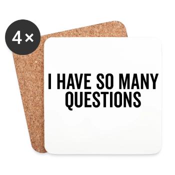J’ai tellement de questions - Dessous de verre (lot de 4) - blanc - Devant