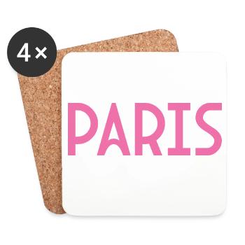 Paris France - Dessous de verre (lot de 4) - blanc - Devant