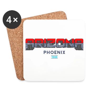 Arizona Phoenix 1986 Retro-Design - Untersetzer (4er-Set) - Weiß - Vorne