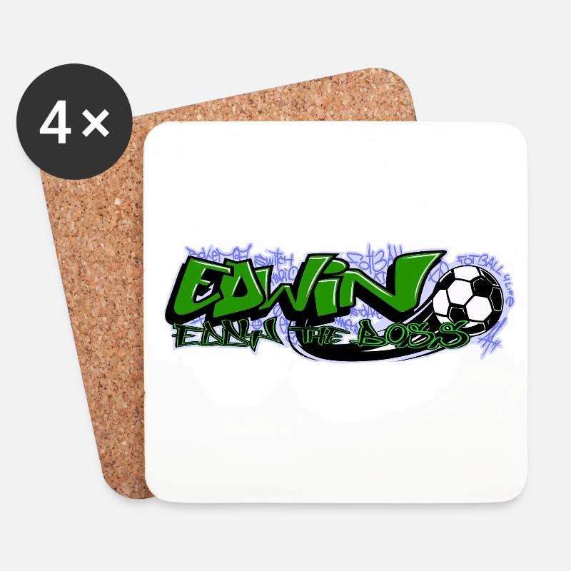 Edwin Graffiti Soccer - Dessous de verre (lot de 4) - blanc