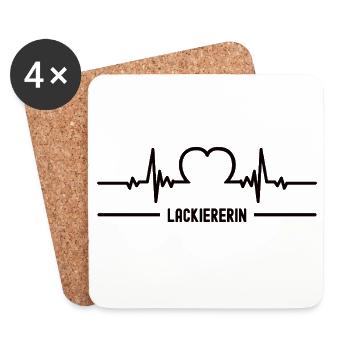 Heartbeat Painter Heart ECG Painter Women - Coasters (set of 4) - white - Front