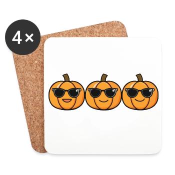 Citrouille Halloween - Dessous de verre (lot de 4) - blanc - Devant
