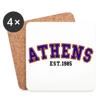 Athènes Est.1985 - Dessous de verre (lot de 4) - blanc - Devant