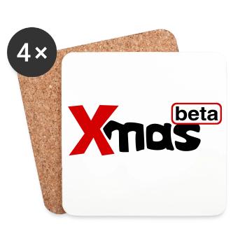 Noël bêta - Dessous de verre (lot de 4) - blanc - Devant