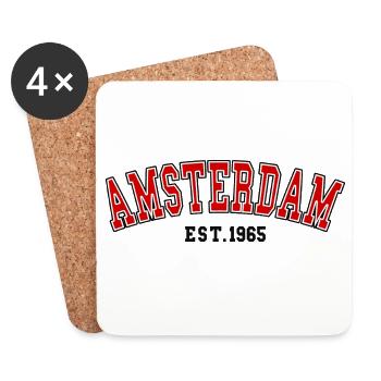 Amsterdam Est.1965 - Coasters (set of 4) - white - Front