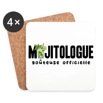Mojitologe T-Shirt Humor Frauen Abend Mojito - Untersetzer (4er-Set) - Weiß - Vorne
