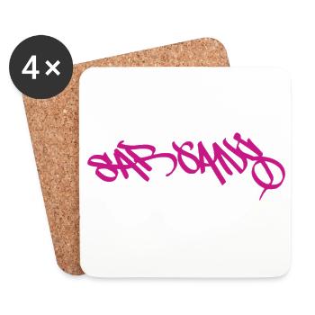 Modisches Sarganser Weihnachtsgeschenk - Untersetzer (4er-Set) - Weiß - Vorne