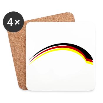 Drapeau de l’Allemagne - Dessous de verre (lot de 4) - blanc - Devant