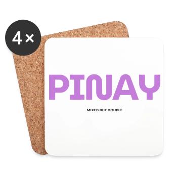 Mixte mais double – Fier design Pinay - Dessous de verre (lot de 4) - blanc - Devant