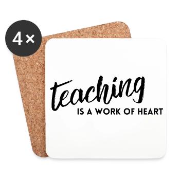 Teaching is a Work of Heart - Coasters (set of 4) - white - Front