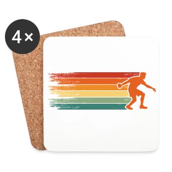 Boule retro Petanque Boule Boule player - Coasters (set of 4) - white - Front