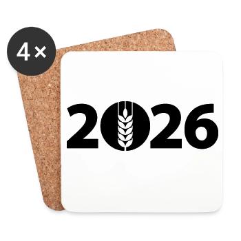 Weizen 2026, Ernte 2026, Landwirt 2026 - Untersetzer (4er-Set) - Weiß - Vorne