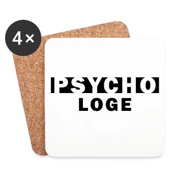 Psycho Loge – Pun Psychologist Gift - Coasters (set of 4) - white - Front