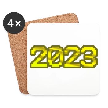 2023 2023 - Dessous de verre (lot de 4) - blanc - Devant