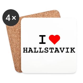 Ich liebe Hallstavik - I love Hallstavik - Untersetzer (4er-Set) - Weiß - Vorne