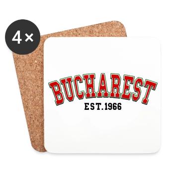 Bucharest Est. 1966 - Coasters (set of 4) - white - Front