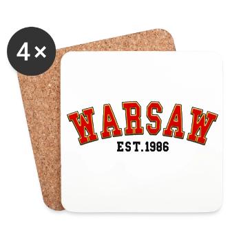 Varsovie fondée en 1986 - Dessous de verre (lot de 4) - blanc - Devant