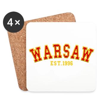 Varsovie fondée en 1996 - Dessous de verre (lot de 4) - blanc - Devant