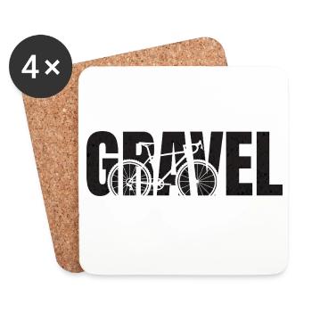 Gravel Typography - Untersetzer (4er-Set) - Weiß - Vorne