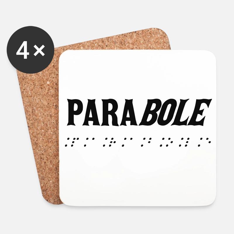 Schwarzer Braille-Tippfehler - Untersetzer (4er-Set) - Weiß