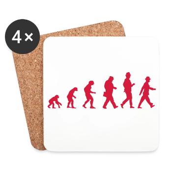 Funny Picture – GDR Ostalgie East Television Humor - Coasters (set of 4) - white - Front