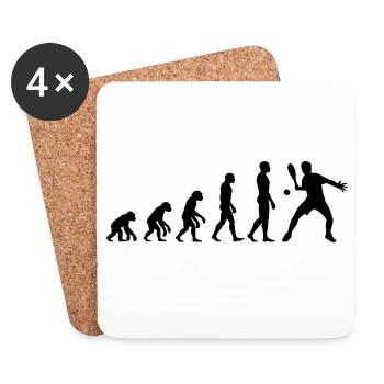 Padel Evolution, From Monkey to Padel Ace - Coasters (set of 4) - white - Front