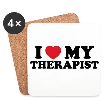 Bold Heart Typography - Coasters (set of 4) - white - Front
