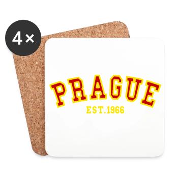 Prague Est. 1966 - Coasters (set of 4) - white - Front