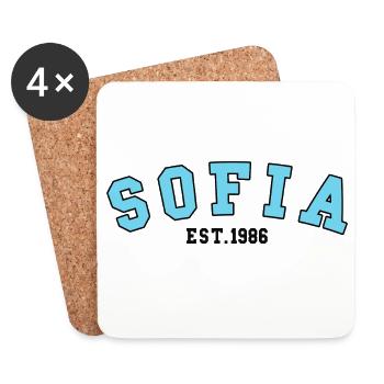Sofia Est. 1986 - Coasters (set of 4) - white - Front