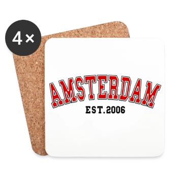 Amsterdam Est. 2006 - Coasters (set of 4) - white - Front