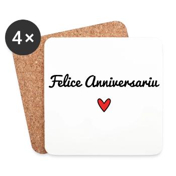 Felice Anniversariu. Corsica. ANNIVERSARY. HAPPY BI - Coasters (set of 4) - white - Front