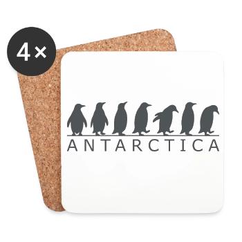 Family vacation in Antarctica: Penguins in the A - Coasters (set of 4) - white - Front