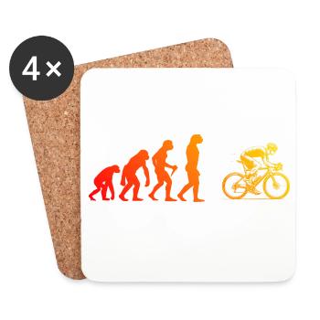Puristisches Roadbike Thema - Untersetzer (4er-Set) - Weiß - Vorne