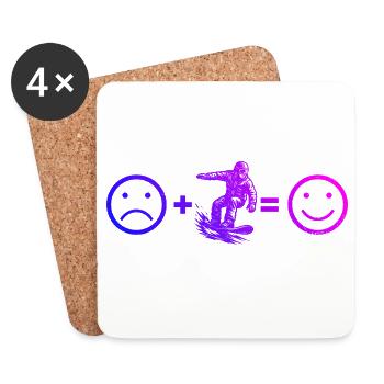Snowboard vibes for snowboard - Coasters (set of 4) - white - Front