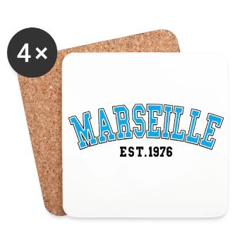 Marseille fondée en 1976 - Dessous de verre (lot de 4) - blanc - Devant
