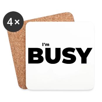 Busy with being busy - Coasters (set of 4) - white - Front