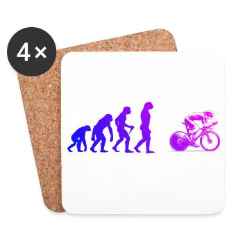Attention aux fans de vélo de route, déclaration simple - Dessous de verre (lot de 4) - blanc - Devant