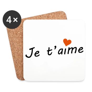 Je t'aime  - Dessous de verre (lot de 4) - blanc - Devant