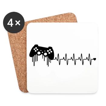 gaming kontroller herzschlag - Untersetzer (4er-Set) - Weiß - Vorne