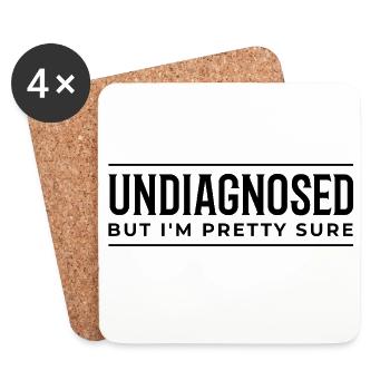 Undiagnosed – Fun Design for Neurodivergence - Coasters (set of 4) - white - Front