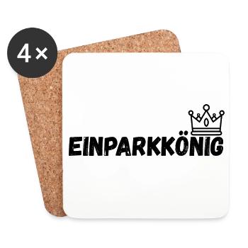 Roi du parking - Dessous de verre (lot de 4) - blanc - Devant