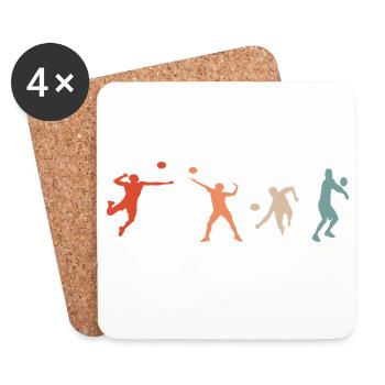 Volleyball Player Retro - Coasters (set of 4) - white - Front
