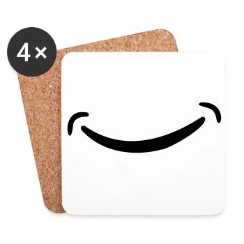 sourire - Dessous de verre (lot de 4) - blanc - Devant