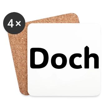 Doch – Deutscher Statement Spruch - Dessous de verre (lot de 4) - blanc - Devant