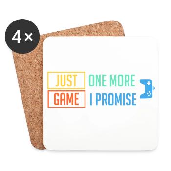 Just 1 More Game - Coasters (set of 4) - white - Front