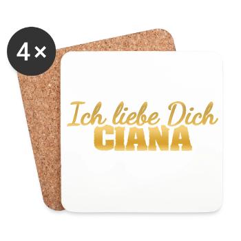 Geschenk für Ciana - Untersetzer (4er-Set) - Weiß - Vorne