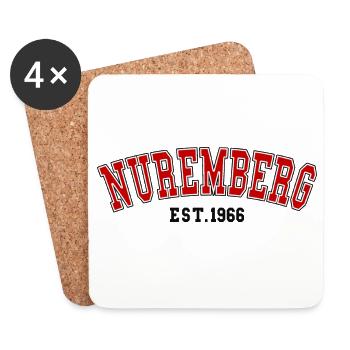 Nuremberg fondée en 1966 - Dessous de verre (lot de 4) - blanc - Devant
